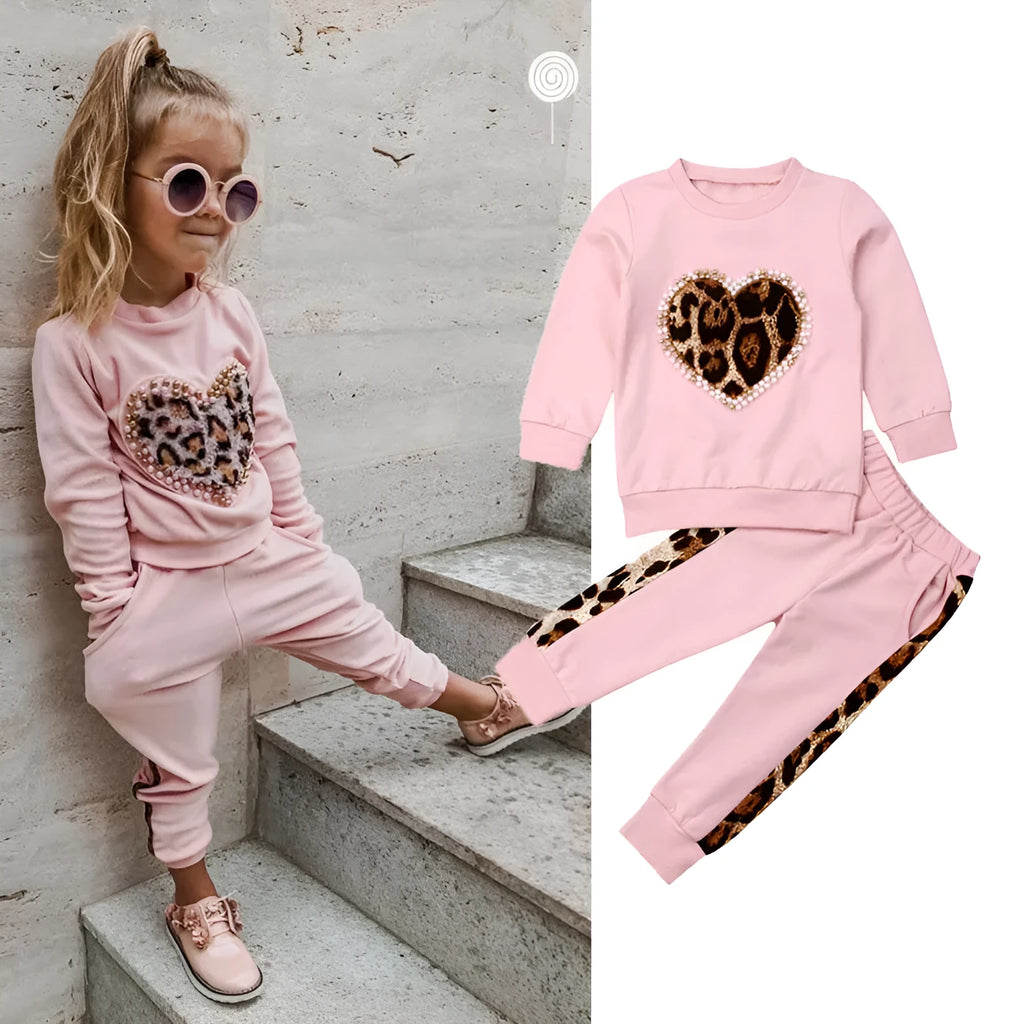 Cotton Print Sweatshirt Two-Piece Lounge Set for Women Casual Tracksuit with Crew Neck and Elastic Waistband Available in Pink Sizes 80 to 120cm Asian Fit Loungewear Co-ord
