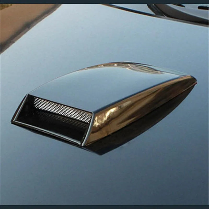 ABS simulation air vent hood sticker in black, 26x17cm, with 3D design for vehicle bonnet decoration