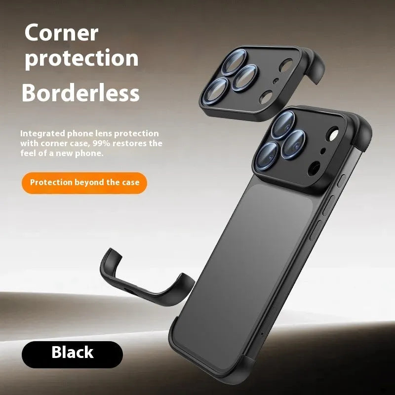 Simple protective shell case for iPhone 17 phone in black, orange, grey, and desert colour options.