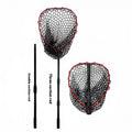 Luyada dip net with aluminum alloy telescopic rod extended to 162cm, red frame with black net pocket
