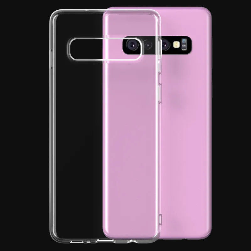Transparent TPU mobile phone case for Samsung Galaxy S10 with flexible back cover and precise cutouts