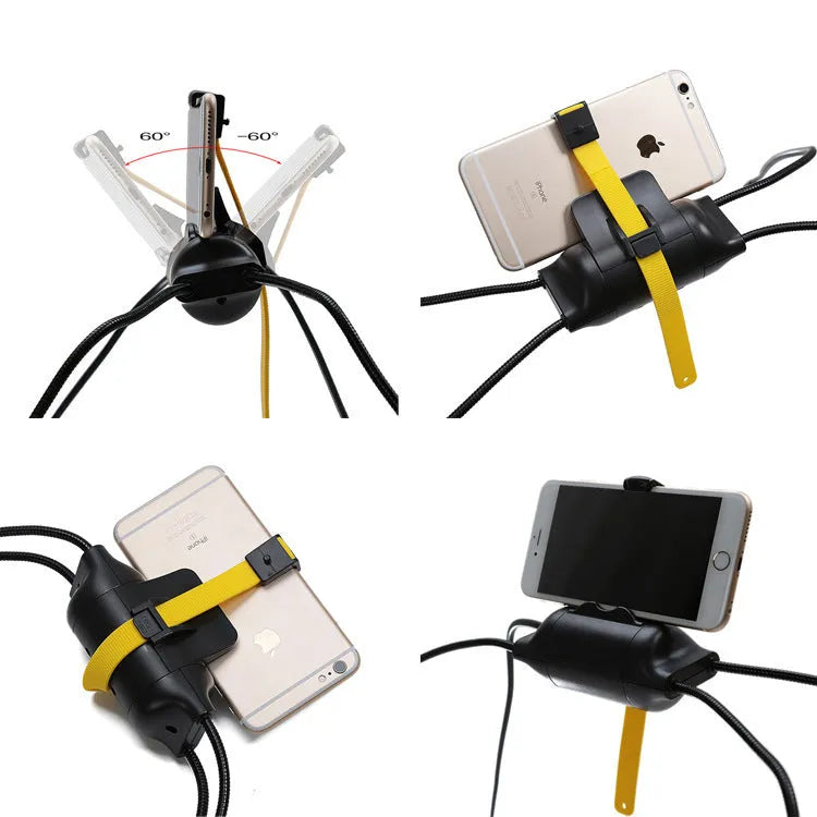Multifunctional lazy spider bracket desktop stand for phones and tablets made of ABS and steel
