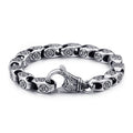 Men's titanium steel bracelet with flower cutout design in steel colour, single piece