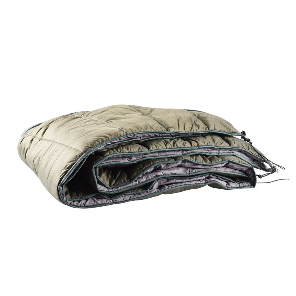 Army green lightweight full length hammock sleeping bag with 200g hollow cotton fill and compression bag