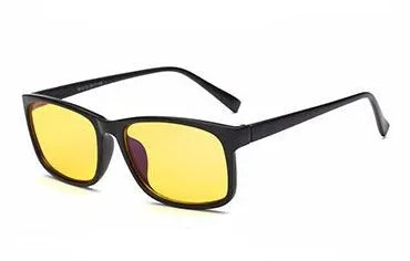Unisex vintage round anti Blu-ray glasses with PC lens and plastic frame in blue black colour