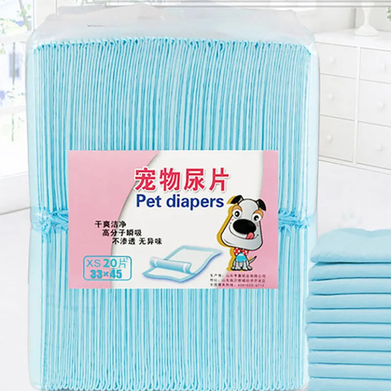 Disposable absorbent pet diaper pad in Army Green, S-Small size 33cm x 45cm, on a clean floor