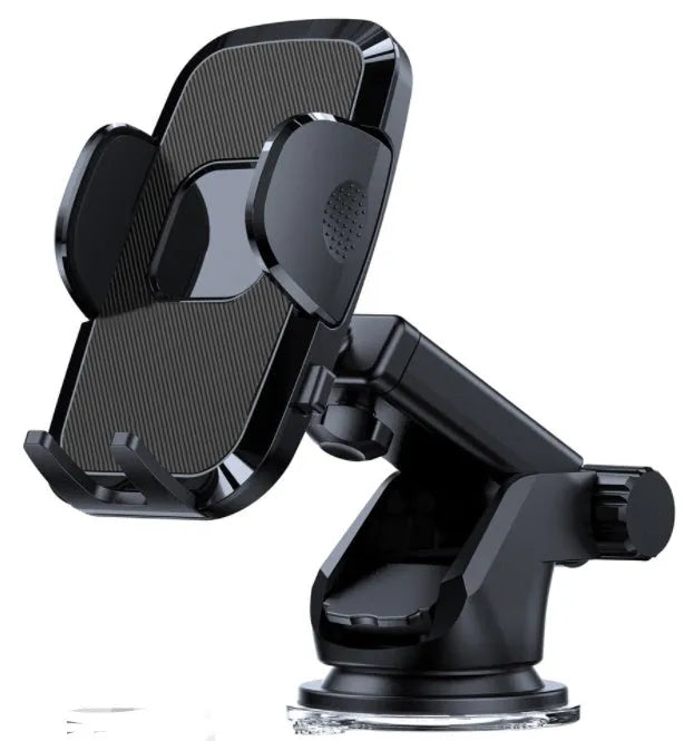 Car mobile phone holder with suction cup mount in multiple style options on a car dashboard