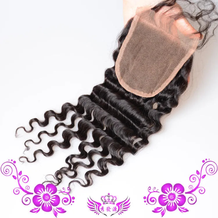 Deep wave full lace wig with hand-woven human hair and 4x4 closure, available in 8 to 20 inch lengths.