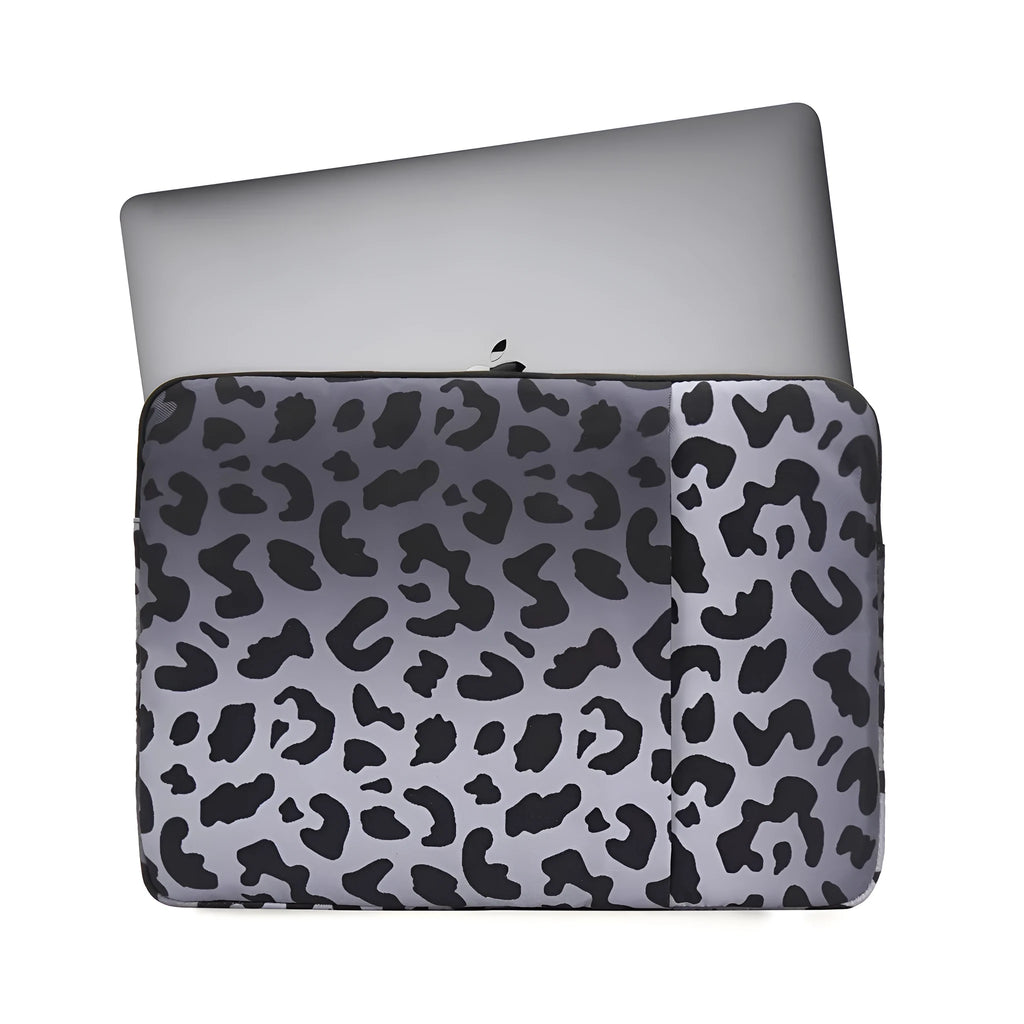 Leopard print laptop sleeve for 13-16 inch computers with anti-shock protection