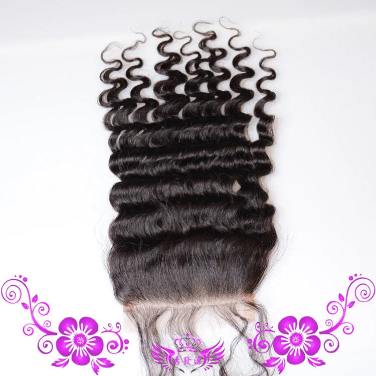 Deep wave full lace wig with hand-woven human hair and 4x4 closure, available in 8 to 20 inch lengths.