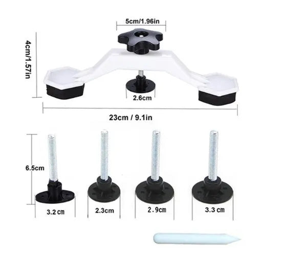 White automotive dent repair kit with five approach bridges and 20W glue gun on workshop bench