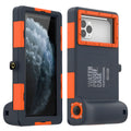 Orange universal waterproof phone case for iPhone and Samsung Galaxy smartphones