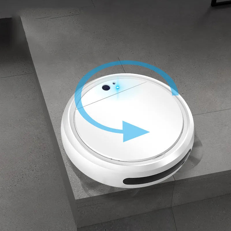 Household automatic sweeping robot in black colour with dimensions 27x27x7cm and USB charging