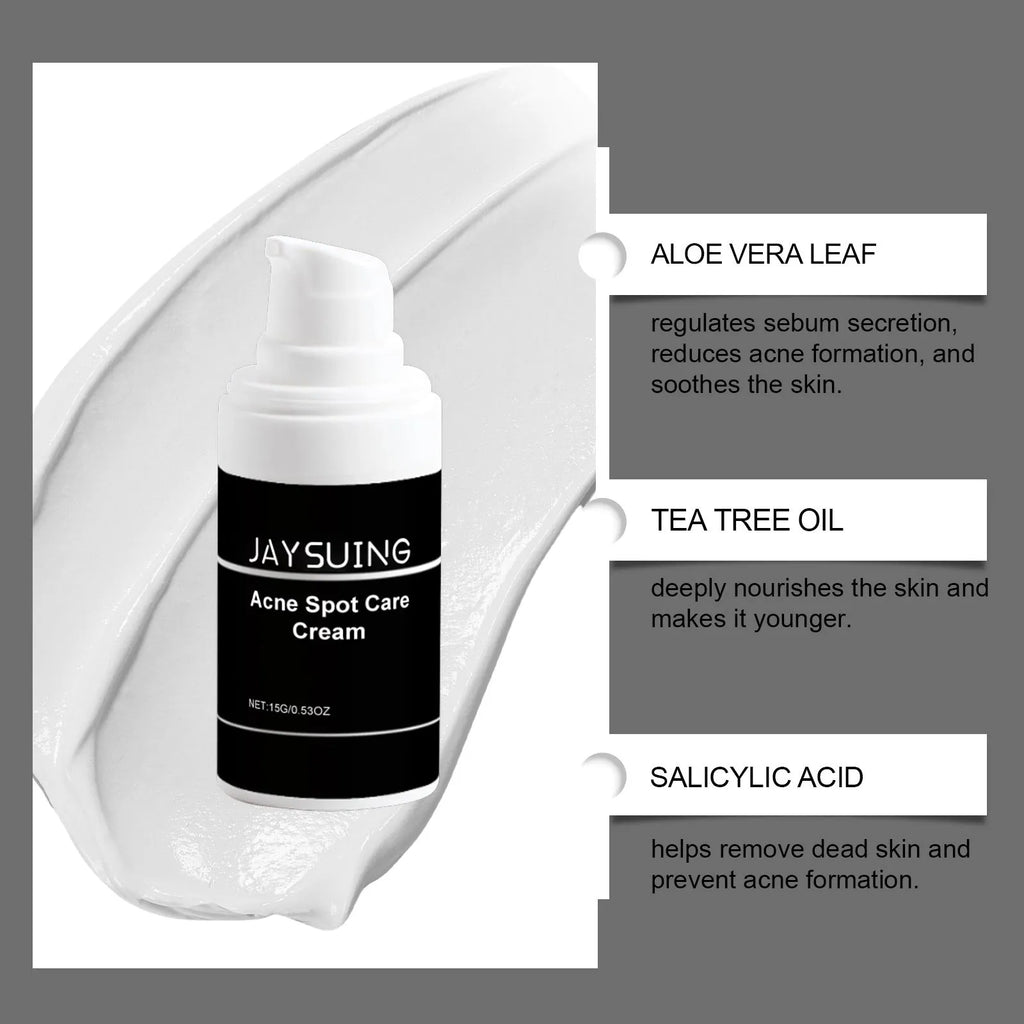 15g jar of hydrating acne face cream with mint leaf and tea tree oil