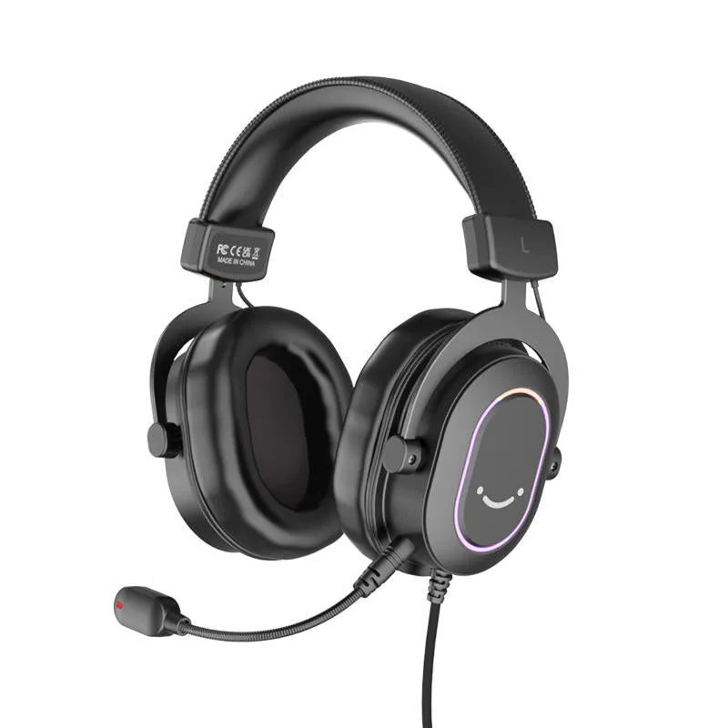 H6 Black USB wired gaming headset with built-in omnidirectional microphone and 48kHz sampling
