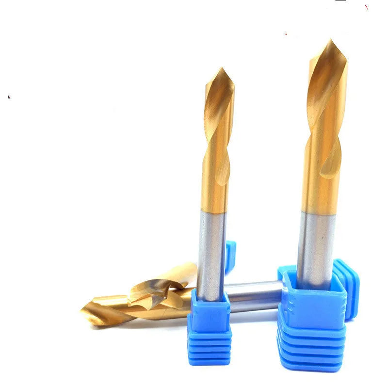 Cobalt HSS spot drill with titanium coating, straight shank, sizes 3-20 and M3-M20x90