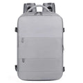 Purple women's travel backpack with multiple compartments and air pillow shoulder straps