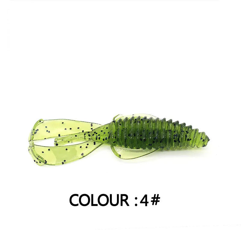 PVC soft bait fishing lure in various colours showing 8cm and 12cm size options