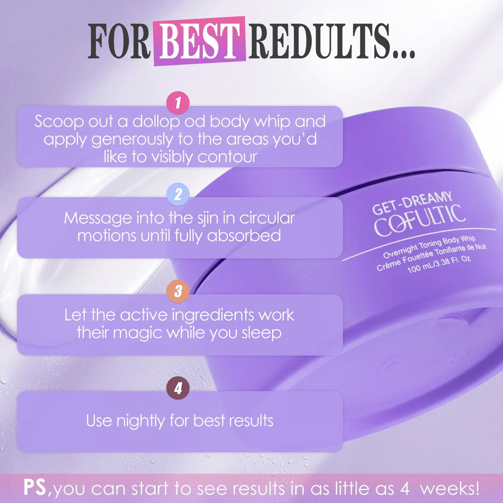 Cofultic Night Sleep Tightening Cream 100ml jar with pump dispenser, shown on a soft surface
