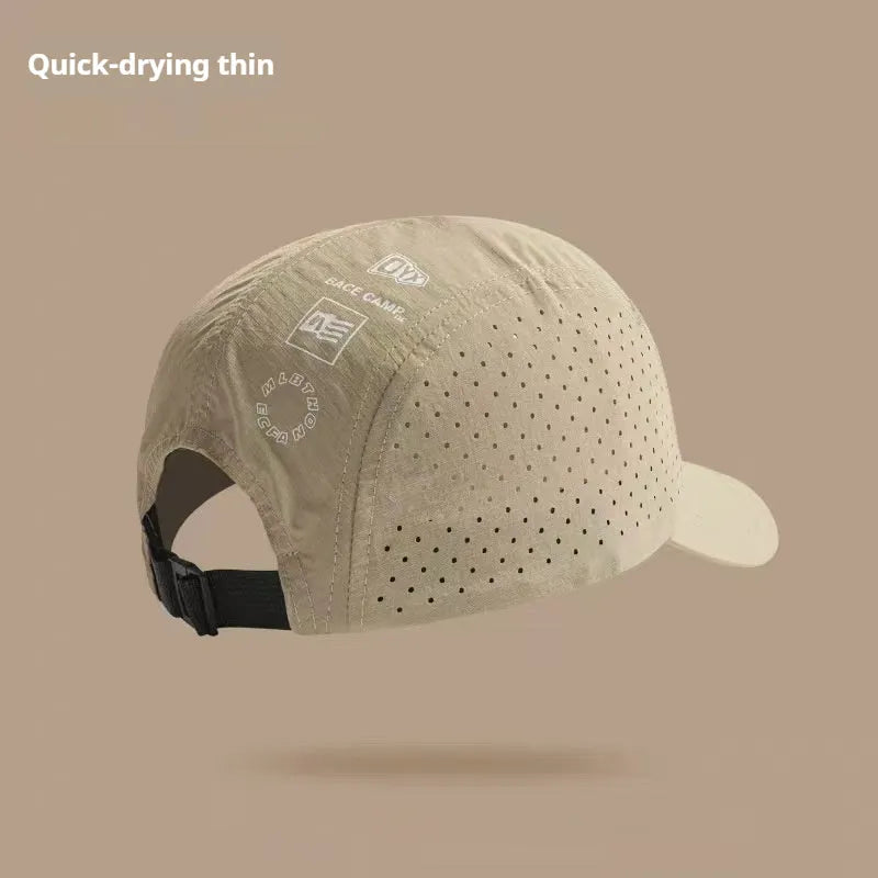Men's grey breathable mesh baseball cap with an adjustable strap and dome crown.