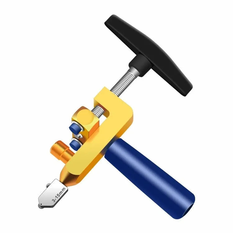2-in-1 gold knife luxury set roller glass cutter with hard alloy wheel for ceramic tiles and glass, 3-15 mm depth