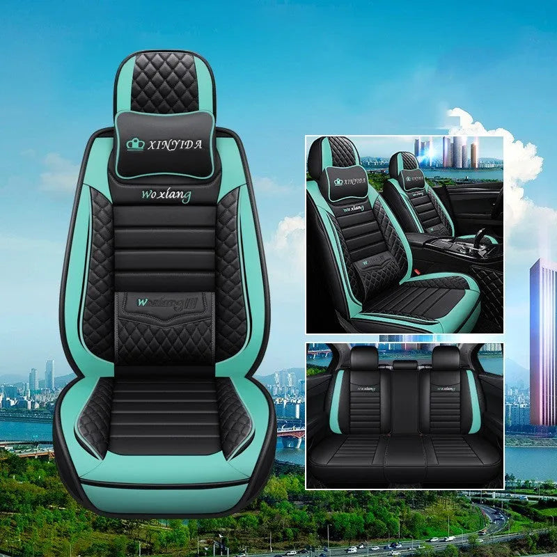 High elastic sponge filled car seat cushion in red, showing dimensions of 65 cm by 55 cm.