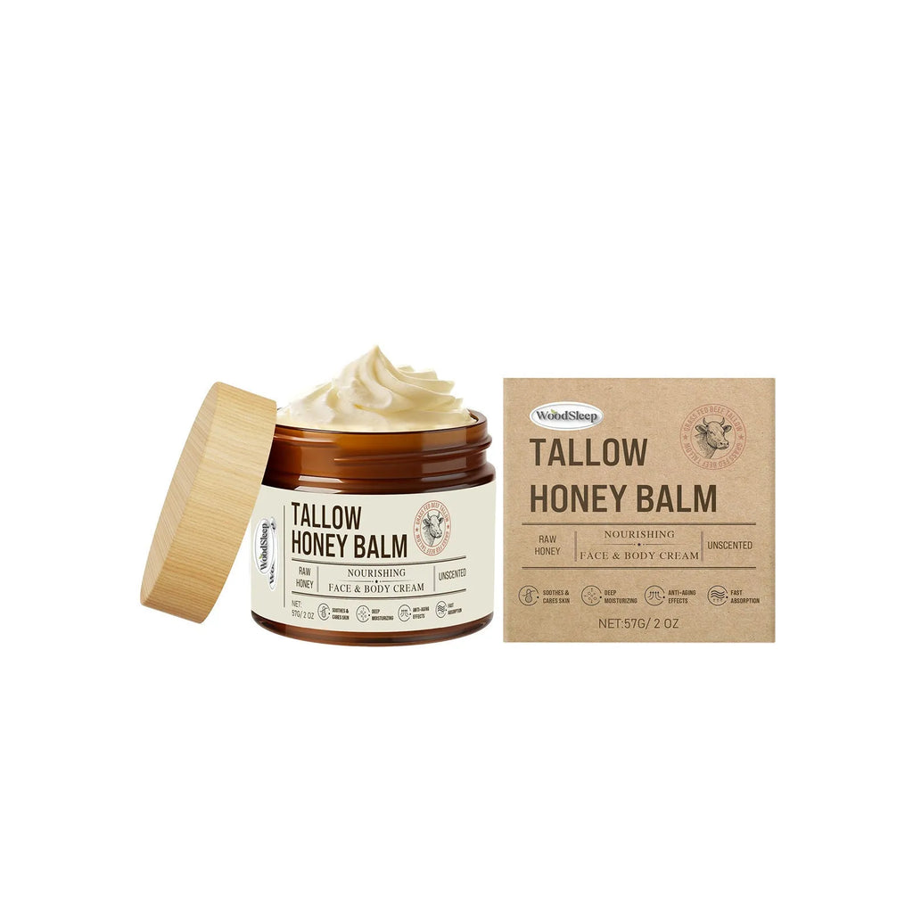 57g jar of tallow honey moisturising cream with sun protection ingredients for skin repair