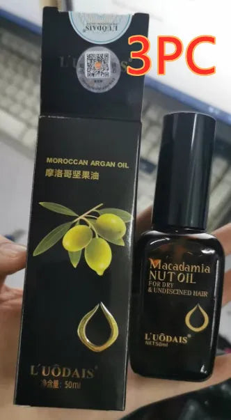 Argan oil hair care leave-in essential oil 50ml, yellow colour, for frizz, split ends and damaged dyes and irons