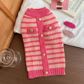Pink striped sweater pet clothes in classic style, polyester pet jumper available in XS S M L XL
