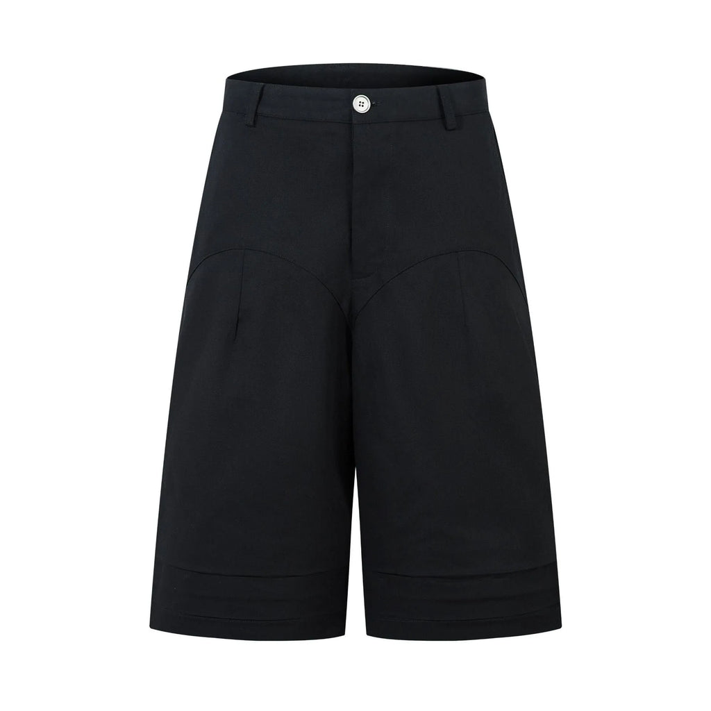 Retro wide-leg straight denim trousers in middle pants length available in black or green colours