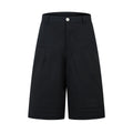 Retro wide-leg straight denim trousers in middle pants length available in black or green colours