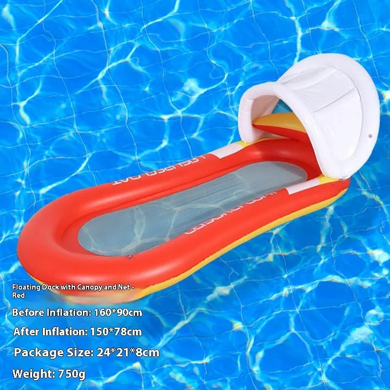 PVC thick sequins wave inflatable floating row in gradient colours with canopy option