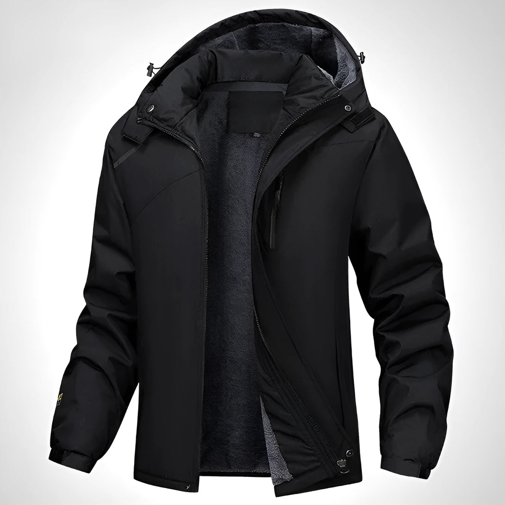 Men's loose fit plus size hooded coat in polyester, shown in army green colour