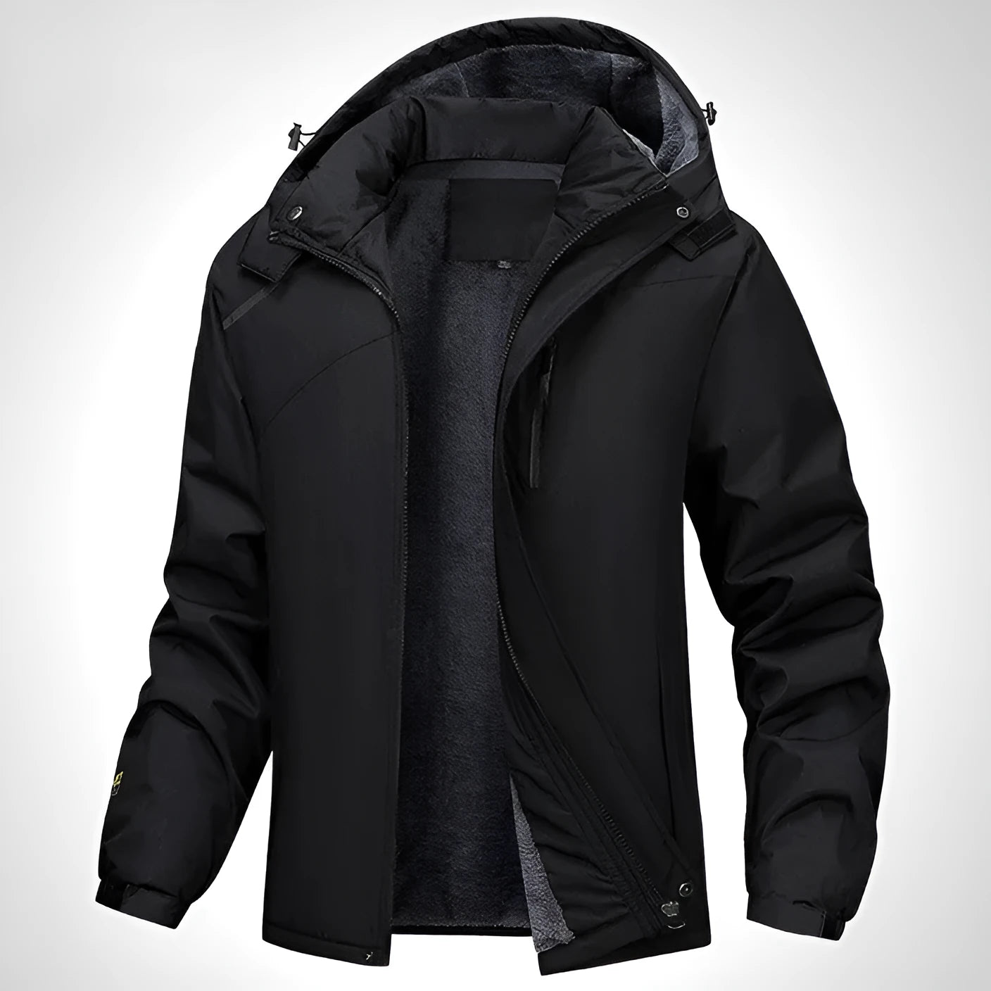 Men's loose fit plus size hooded coat in polyester, shown in army green colour
