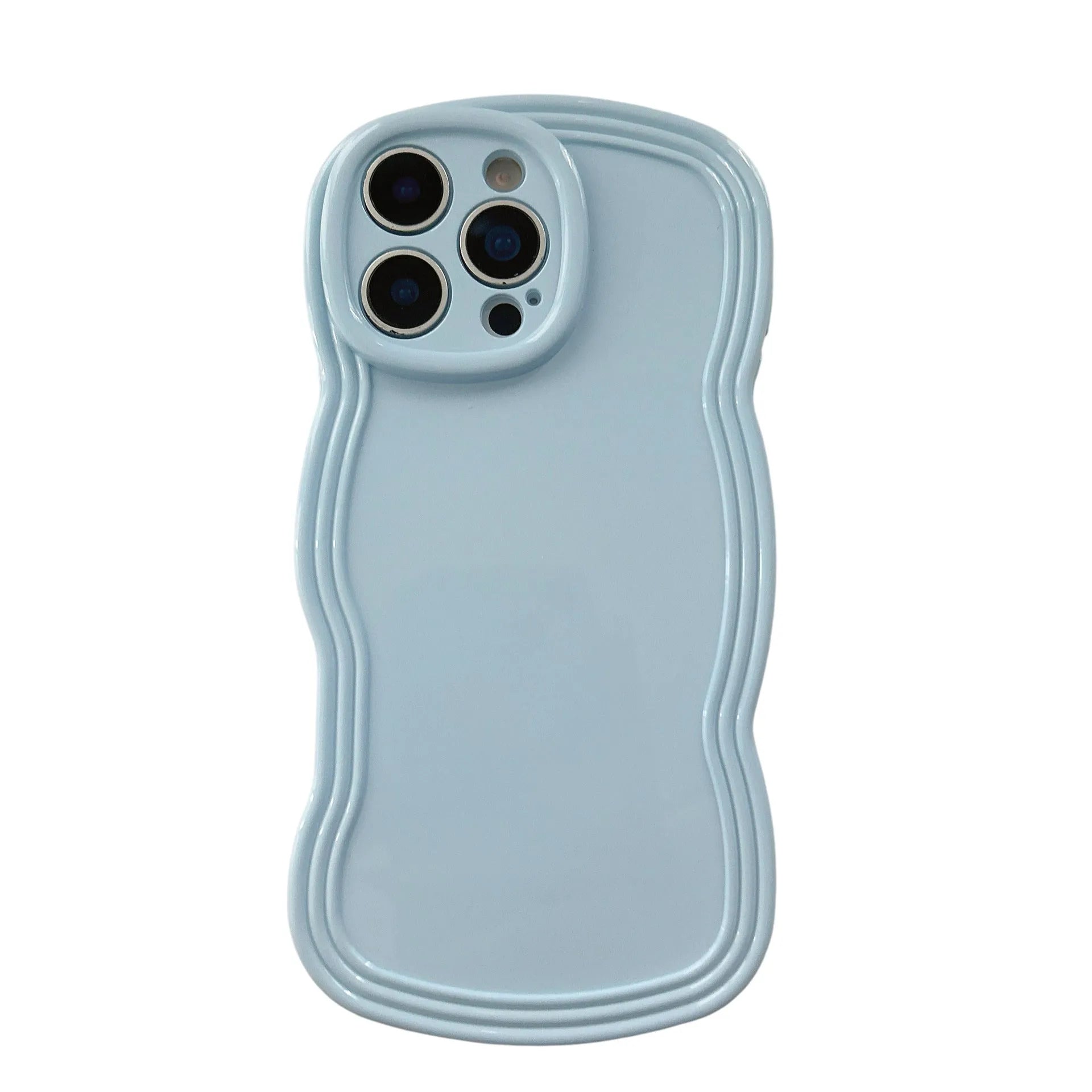 Pastel coloured candy wave pattern TPU phone case for iPhone on a white background.