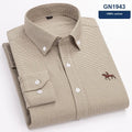 Men's Oxford cotton casual shirt in classic colours with button-front design and long sleeves