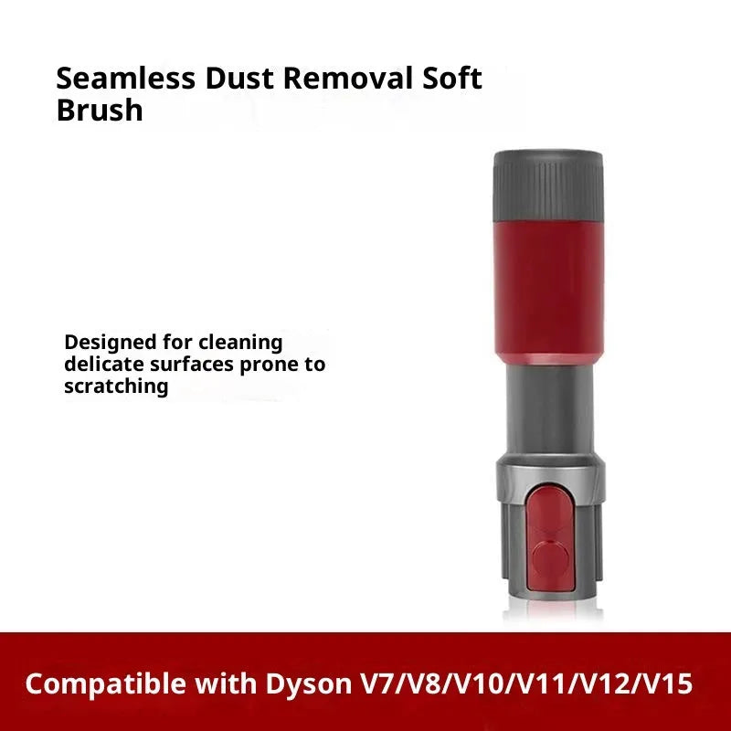 Dust removal brush converter set for vacuum cleaners with storage clip