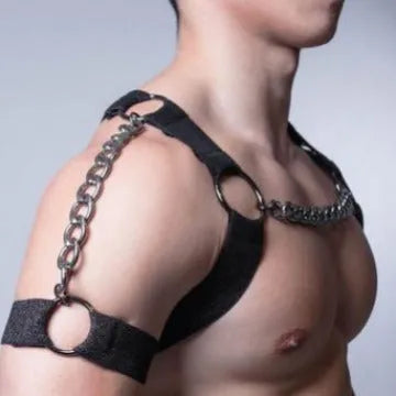 Adjustable elastic belly band binding corset in black with metal chain closure for waist shaping, specification YLM-123