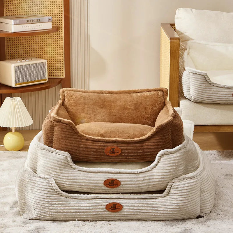 Universal four season dog cat kennel with removable cushion in coffee or white colour