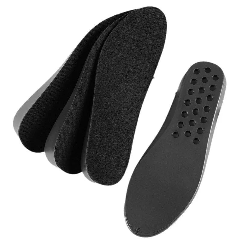 Pair of invisible PVC height-increasing insoles in black, white or grey, 1cm to 6cm lift, sizes 35-44