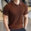 Men's slim fit sports polo shirt with button henry collar in solid colours