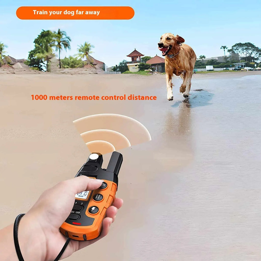 Orange R1 waterproof remote control bark stopper dog training electric shock collar for single dog
