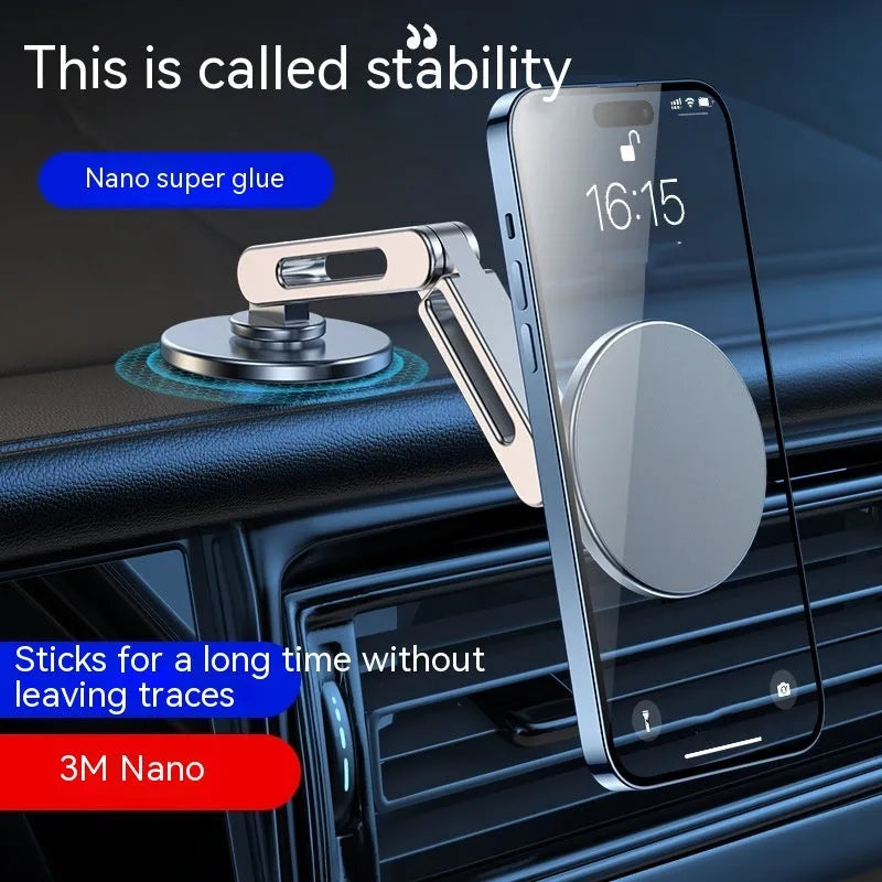 Magnetic car phone holder hanging screen mount 360 rotating aluminium alloy moonlightsilver noblblack