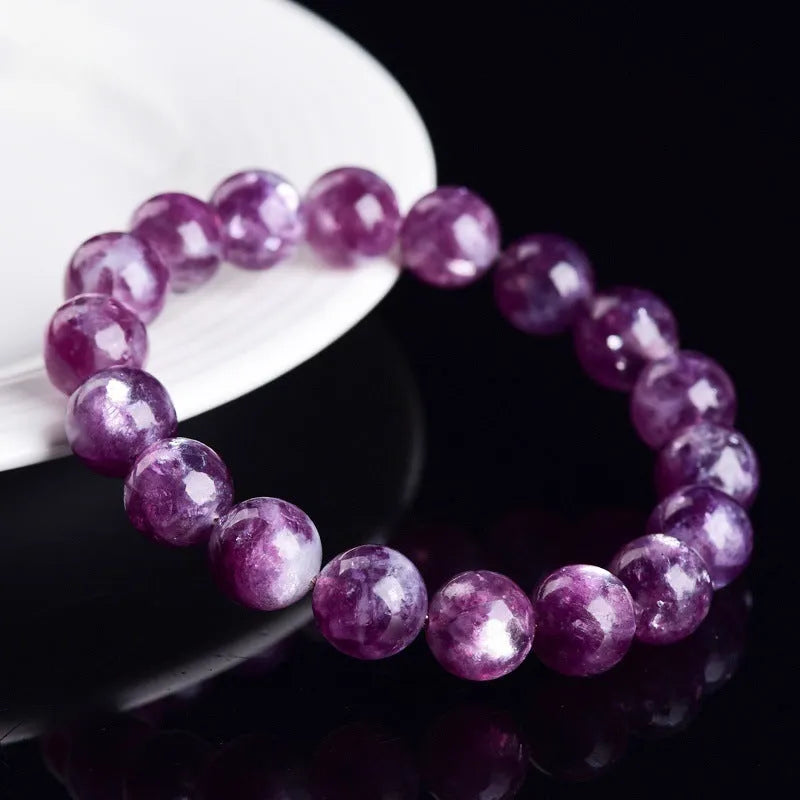 Purple Grandmother Crystal bracelet with geometric beads in unisex Korean style design