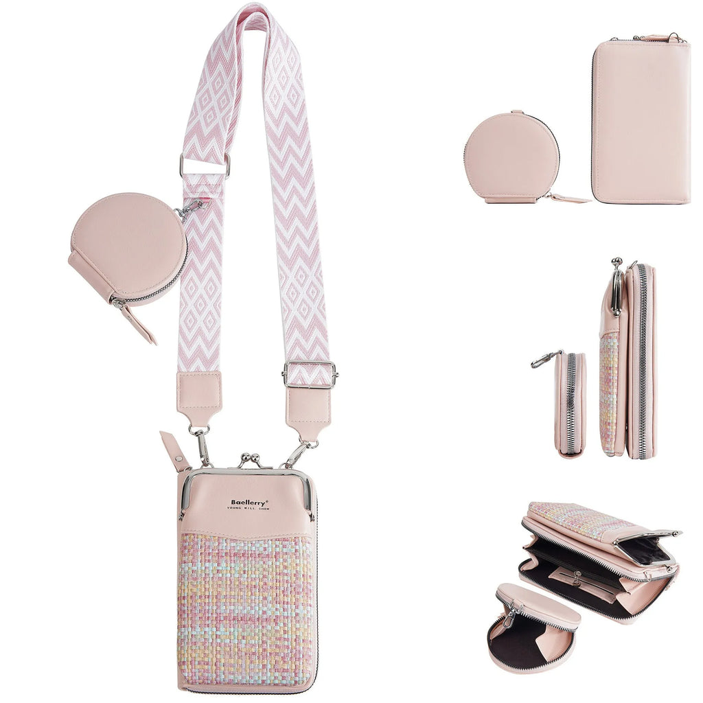 Women's crossbody phone bag in square vertical design, available in six colours