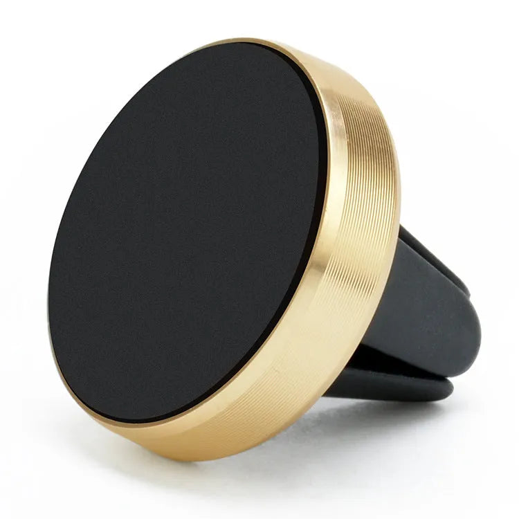 Car air vent magnetic mobile phone holder in five colour options showing compact 33.5mm design