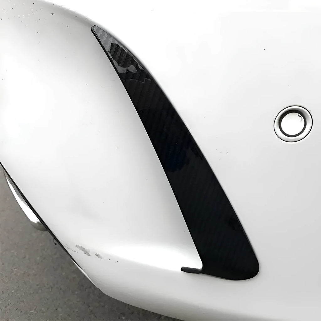 Rear wind blade carbon fiber pattern ABS bumper decoration sticker 250mm