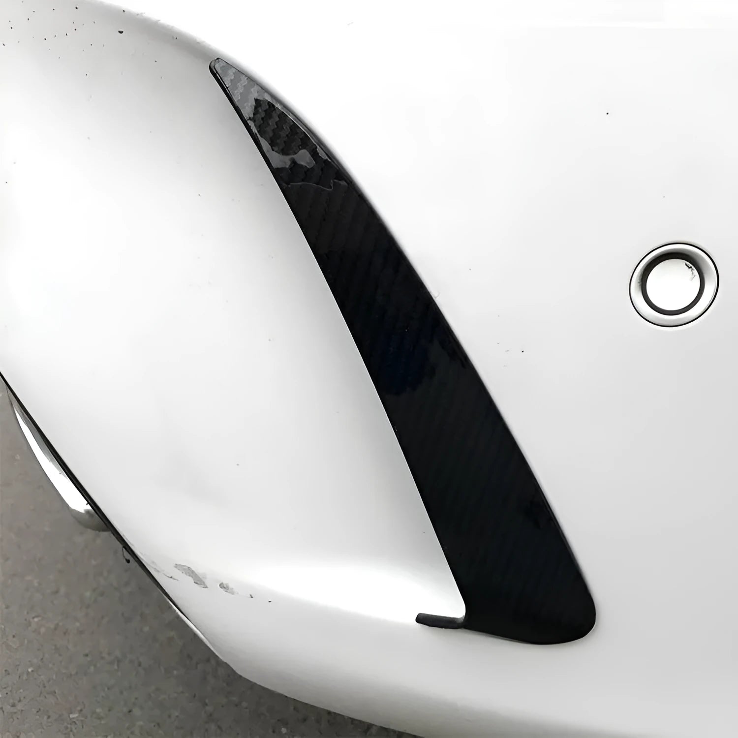 Rear wind blade carbon fiber pattern ABS bumper decoration sticker 250mm