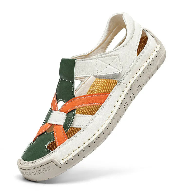 Women's casual shoes with Velcro fastening, round toe design, and non-slip rubber soles