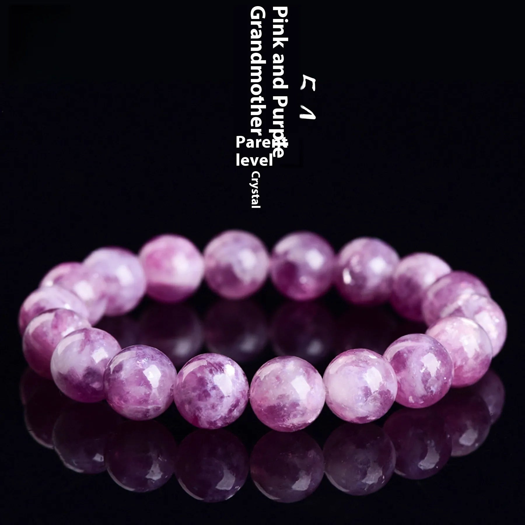 Purple polished crystal bracelet with geometry beads in Korean style unisex design